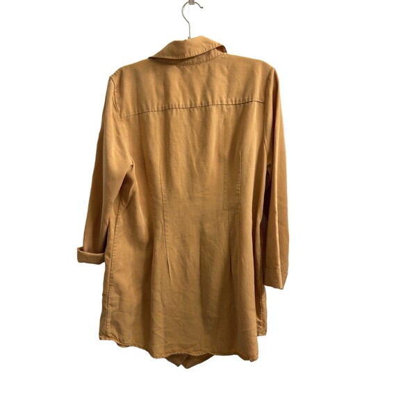 Soft Surroundings Women’s Gold Tencel Wrap Asymmetric Tunic Size M - Picture 2 of 9